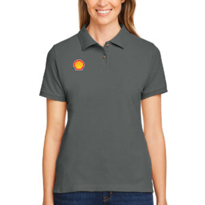 Harriton Ladies Ringspun Cotton Short-Sleeve Polo (Shell M and 2XL ONLY)